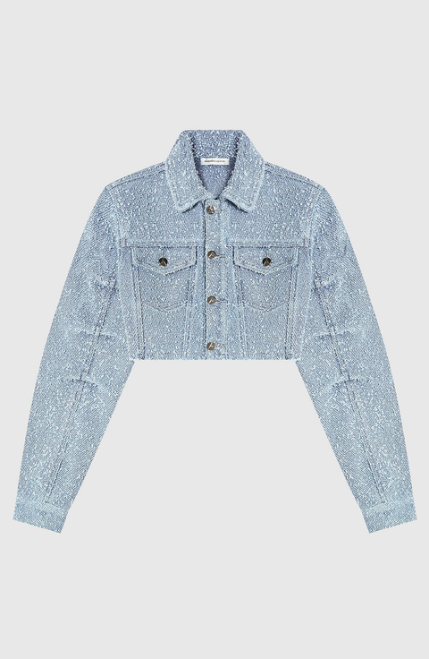 Catherine Cropped Boucle Denim Jacket