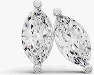 SEREIA OFFICIAL 14K Gold Studs Earrings 1 ct Marquise Prong Solitaire