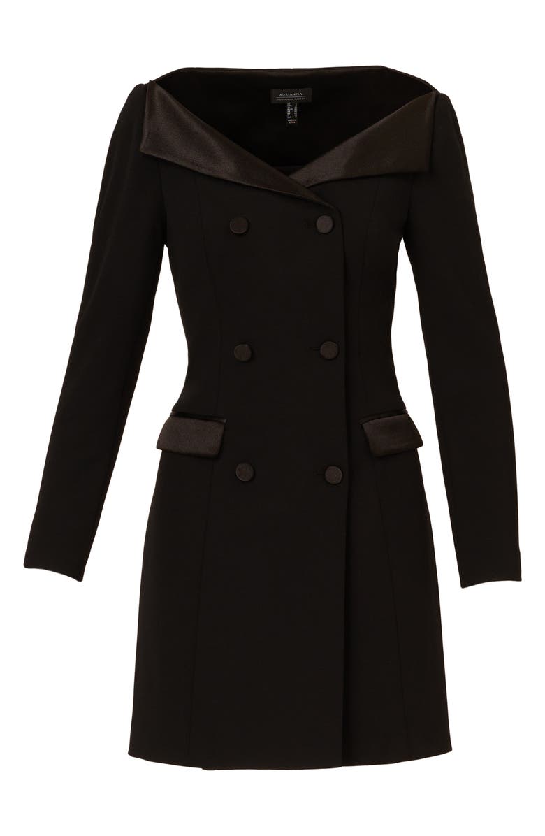 Adrianna Papell Portrait Collar Long Sleeve Blazer Minidress, Alternate, color,