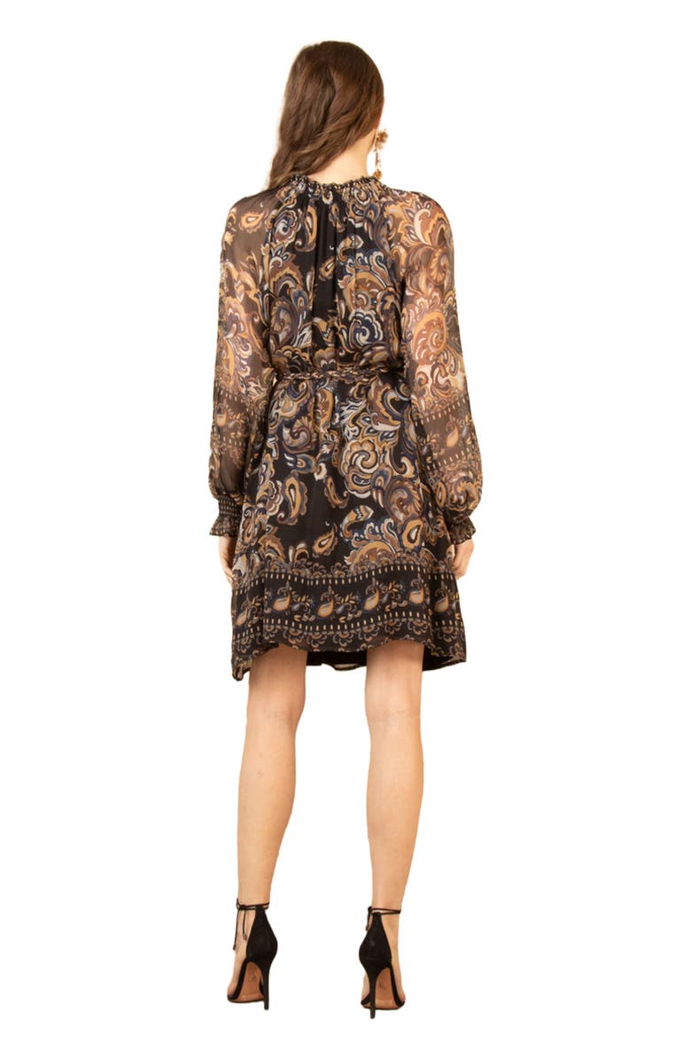 Hale Bob Nancy Silk Dress, Alternate, color, Black