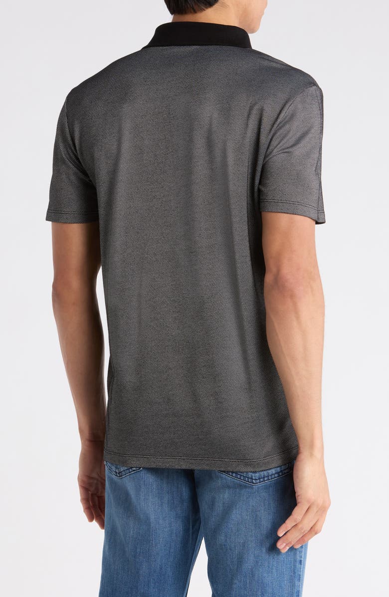 Calvin Klein Classic Fit Diagonal Jacquard Polo, Alternate, color, Black
