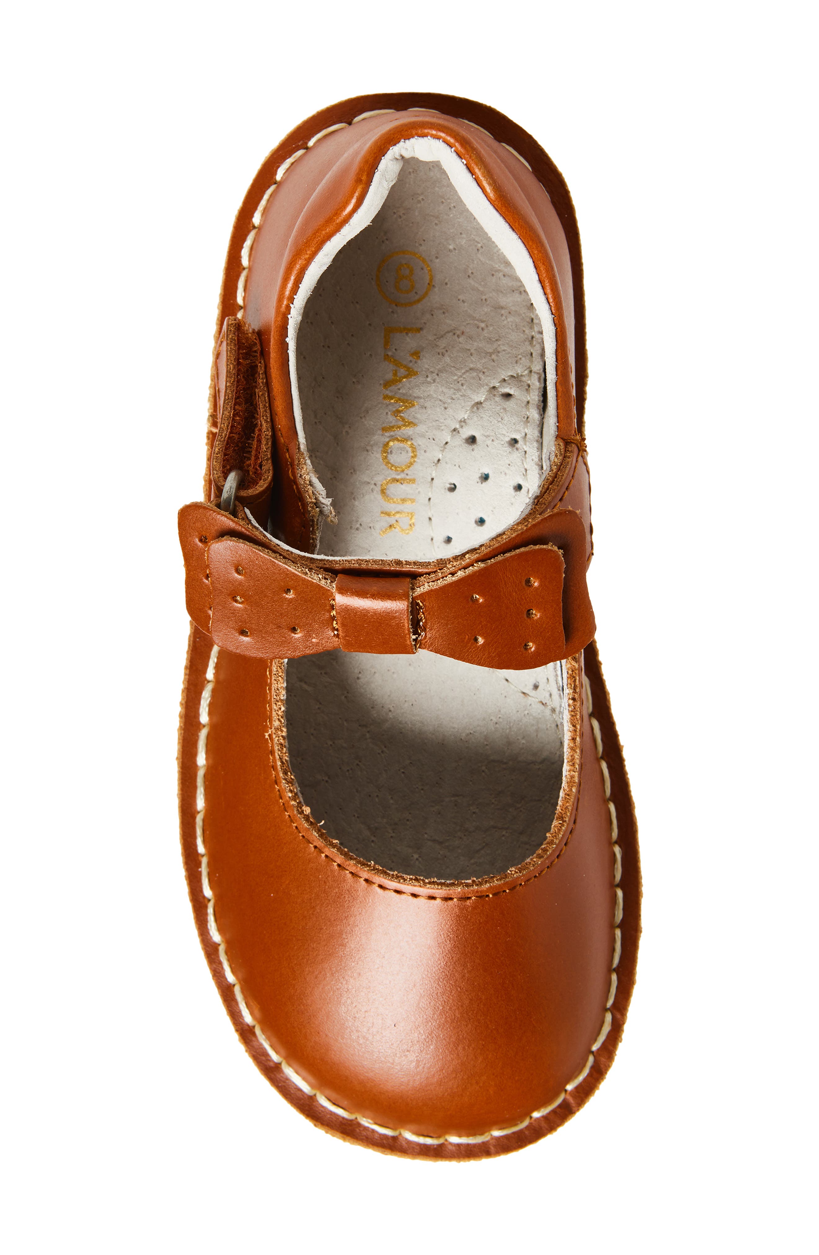 L
AMOUR Iris Bow Mary Jane Flat, Alternate, color, Cognac
