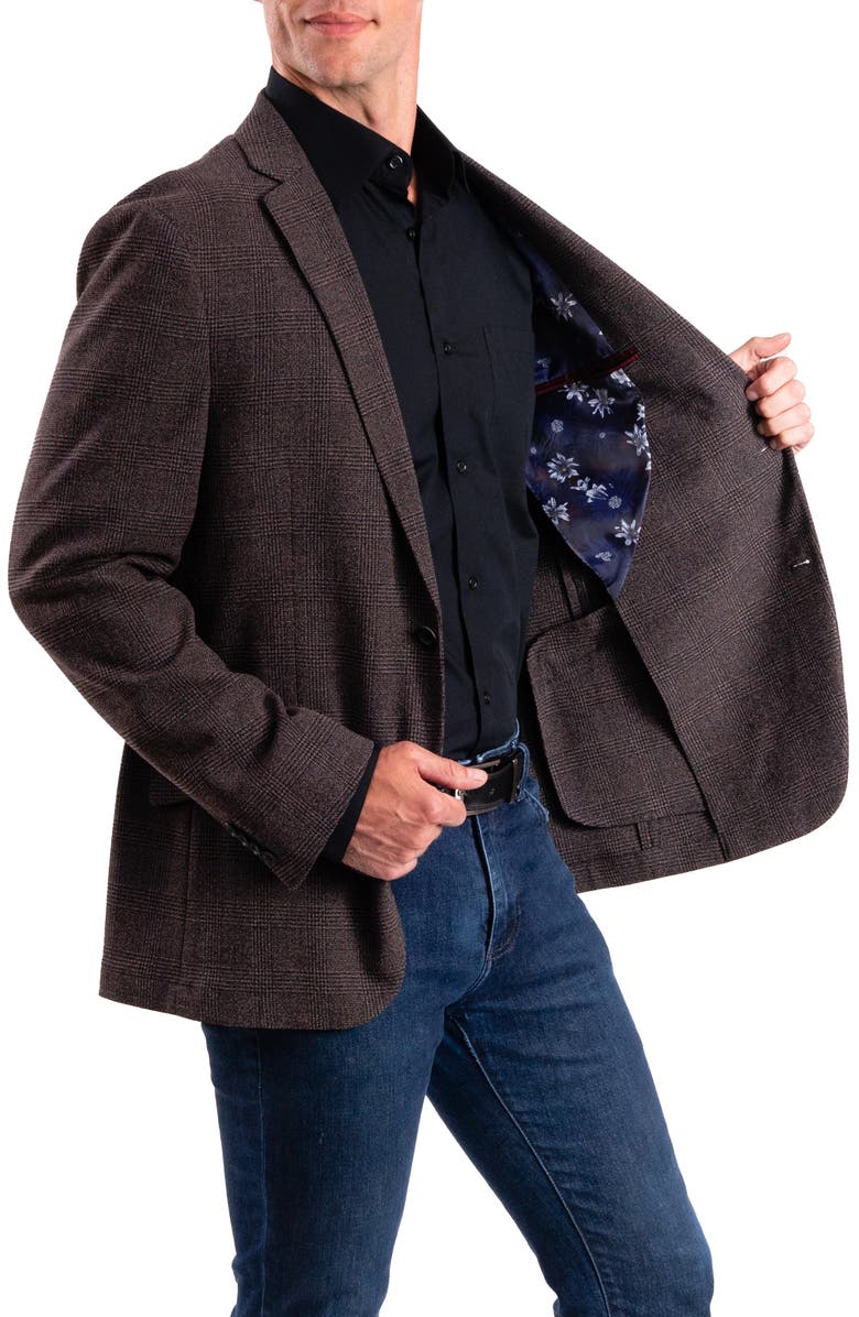 SAVILE ROW CO Charcoal Plaid Sport Coat, Alternate, color, Grey