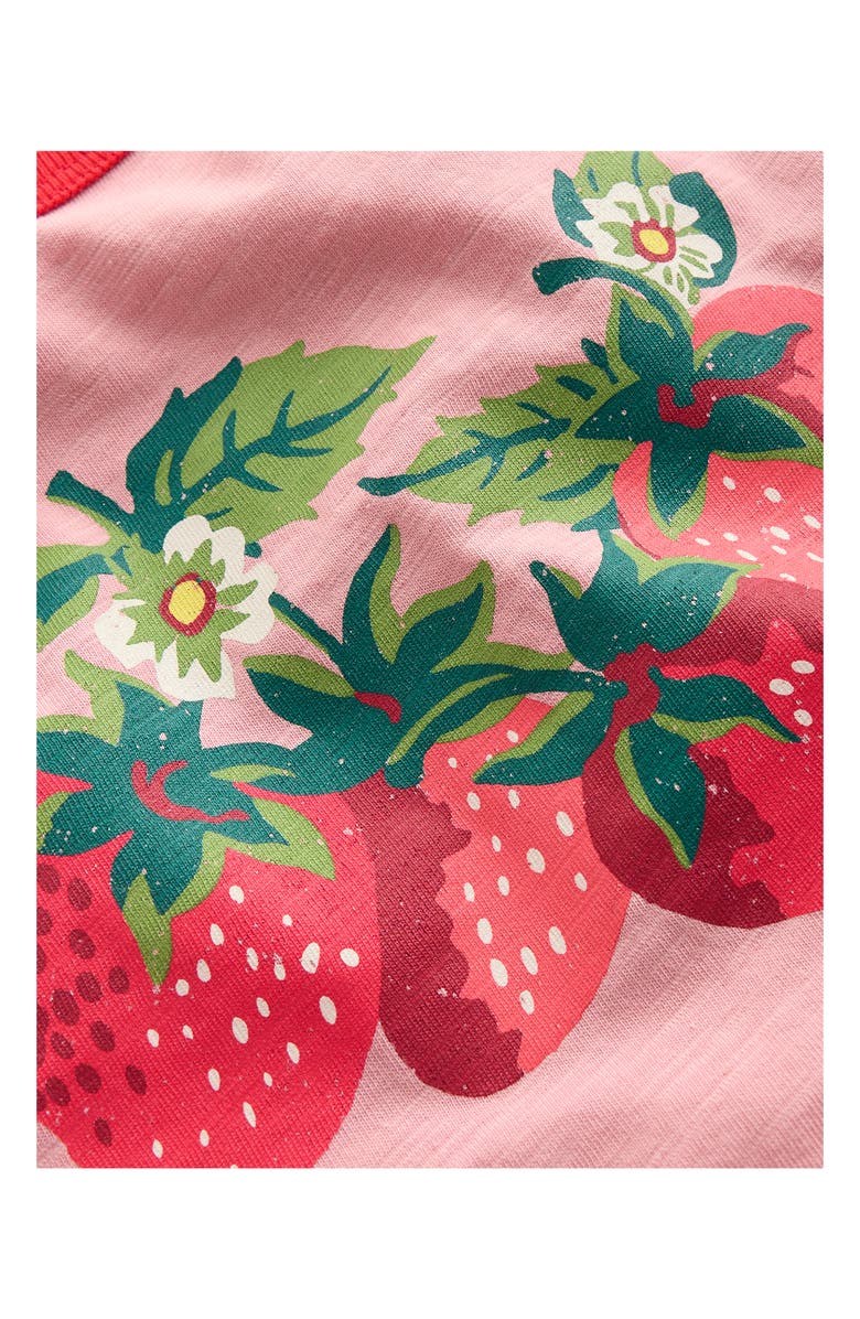 Mini Boden Kids' Ringer Cotton Graphic T-Shirt, Alternate, color, Vintage Pink Strawberries