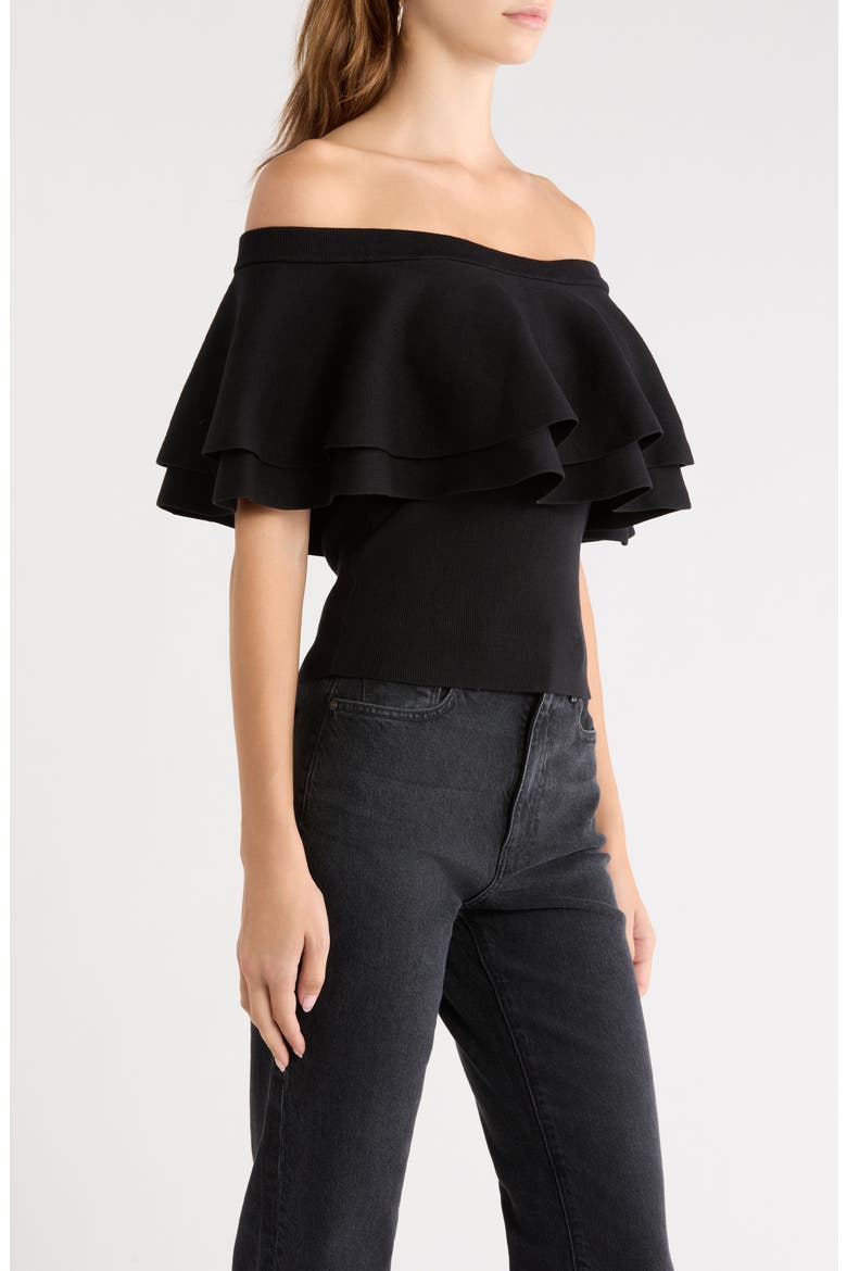 Genoa Kaila Off the Shoulder Top, Alternate, color, BLACK