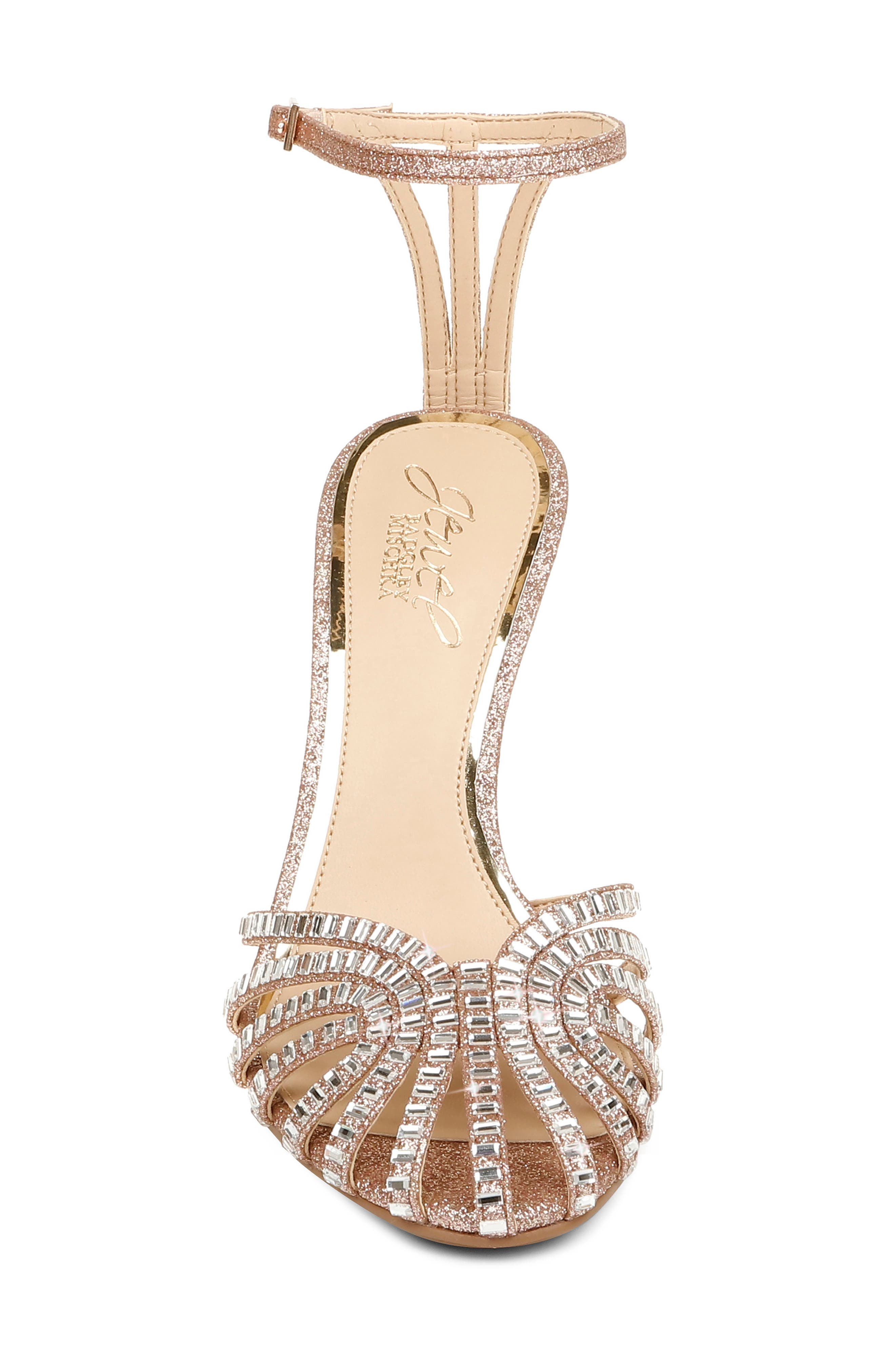 Polly Ankle Strap Pump, Alternate, color, ROSE GOLD GLITTER