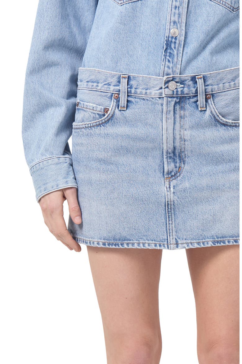 Alek Denim Miniskirt, Alternate, color, FORCE