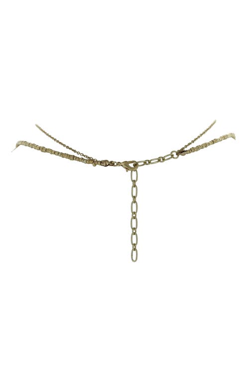 Olivia Welles Hillaria Beaded Feather Pendant Necklace In Gold