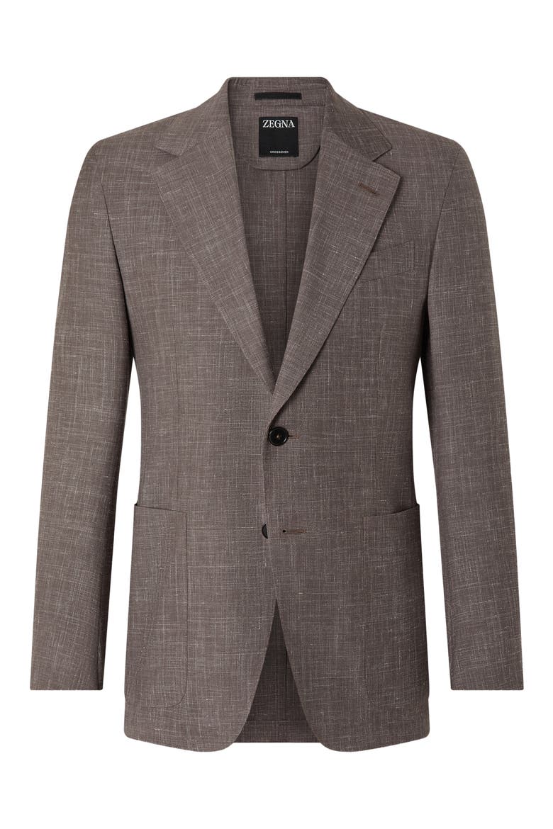 Crossover Wool, Silk & Linen Sport Coat, Main, color, BROWN