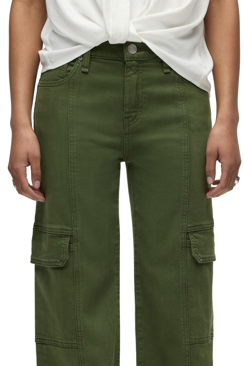 Rosie Seamed High Waist Wide Leg Cargo Jeans, Alternate, color, CYPRESS