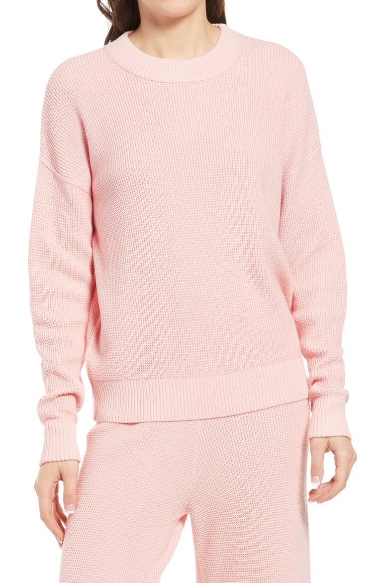 Thermal Stitch Pullover, Main, color, PINK POWDER
