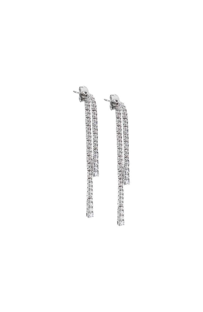 BY ADINA EDEN CZ Double Graduated Tennis Stud Earring, Main, color, Silver