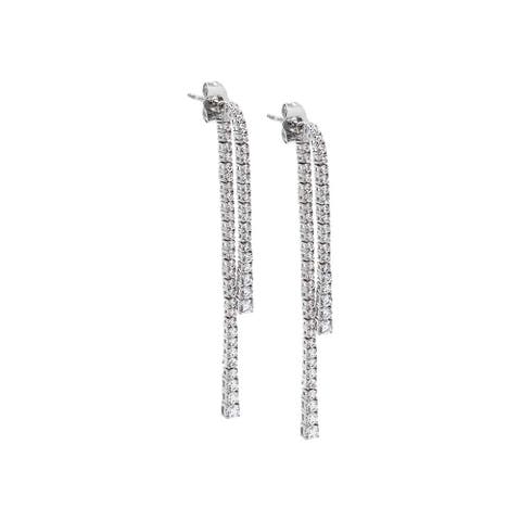 CZ Double Graduated Tennis Stud Earring