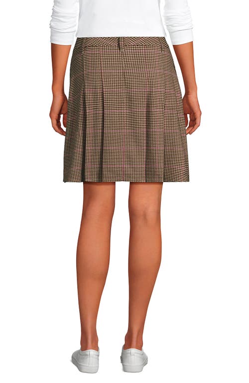 Lands' End Plus Size Brushed Flannel Pleated Mini Skirt In Multi