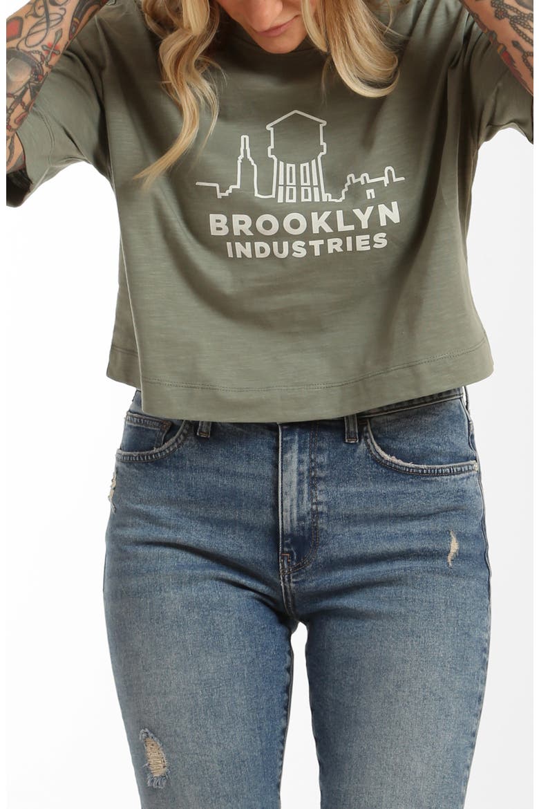 City Cotton Crop T-Shirt, Alternate, color, AGAVE GREEN