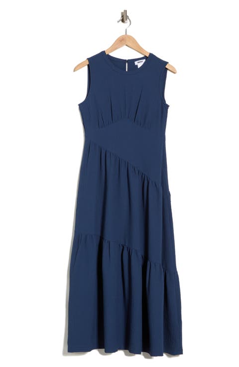 Sleeveless Crinkled Gauze Tiered Maxi Dress