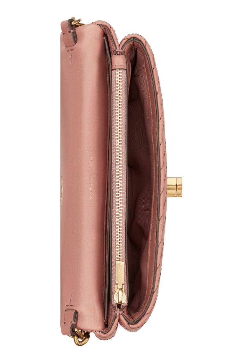 Kira Moto Quilted Wallet on a Chain, Alternate, color, PINK MAGNOLIA