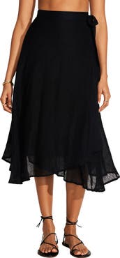 Vitamin A® Lana Linen Cover-Up Wrap Midi Skirt