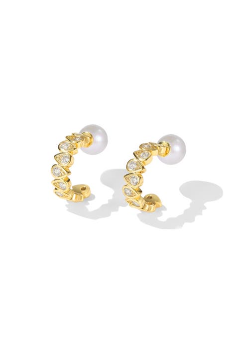 Teardrop Zirconia Hoop Earrings