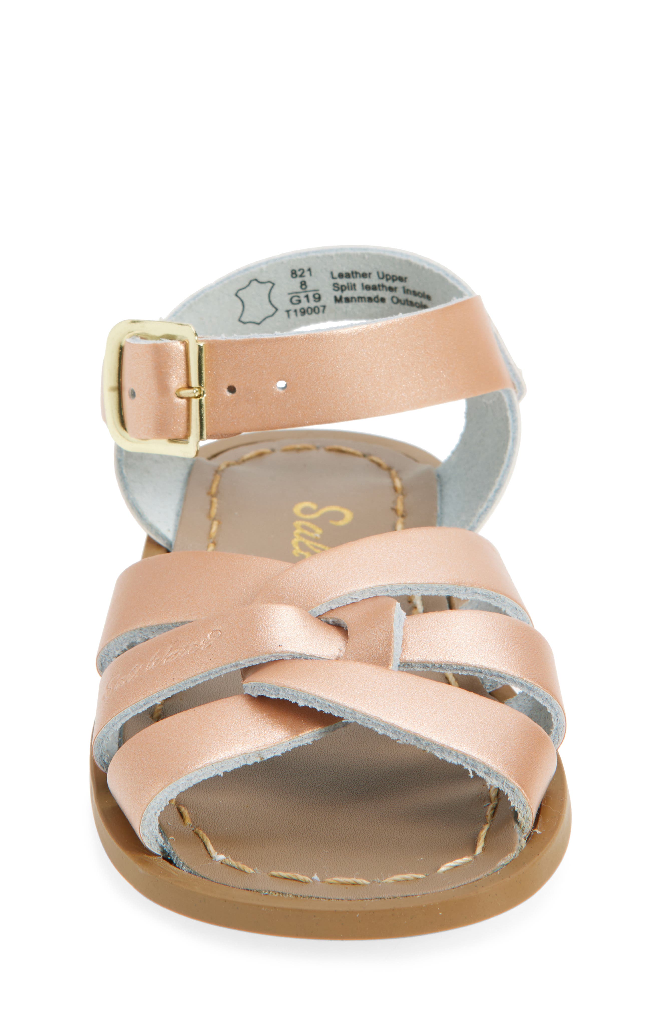 Kids' Salt Water Ankle Strap Sandal, Alternate, color, ROSE GOLD