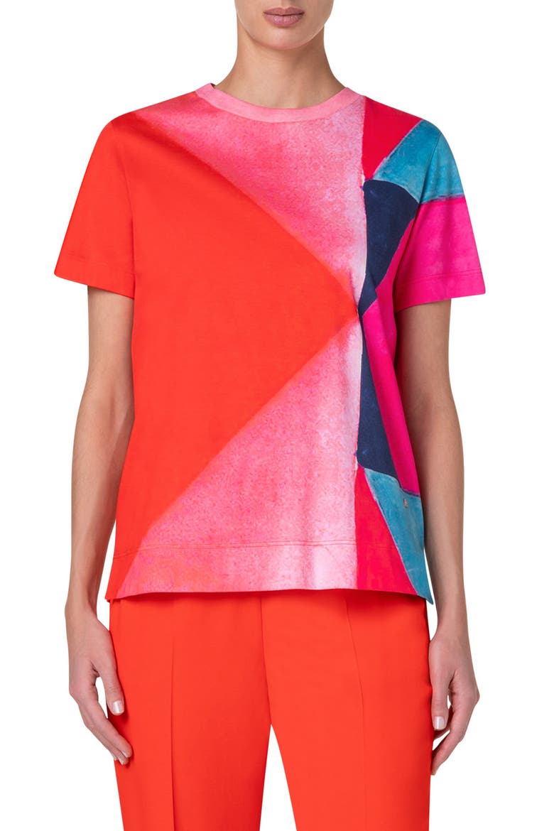 Spectra Print T-Shirt, Main, color, POPPY-MULTICOLOR