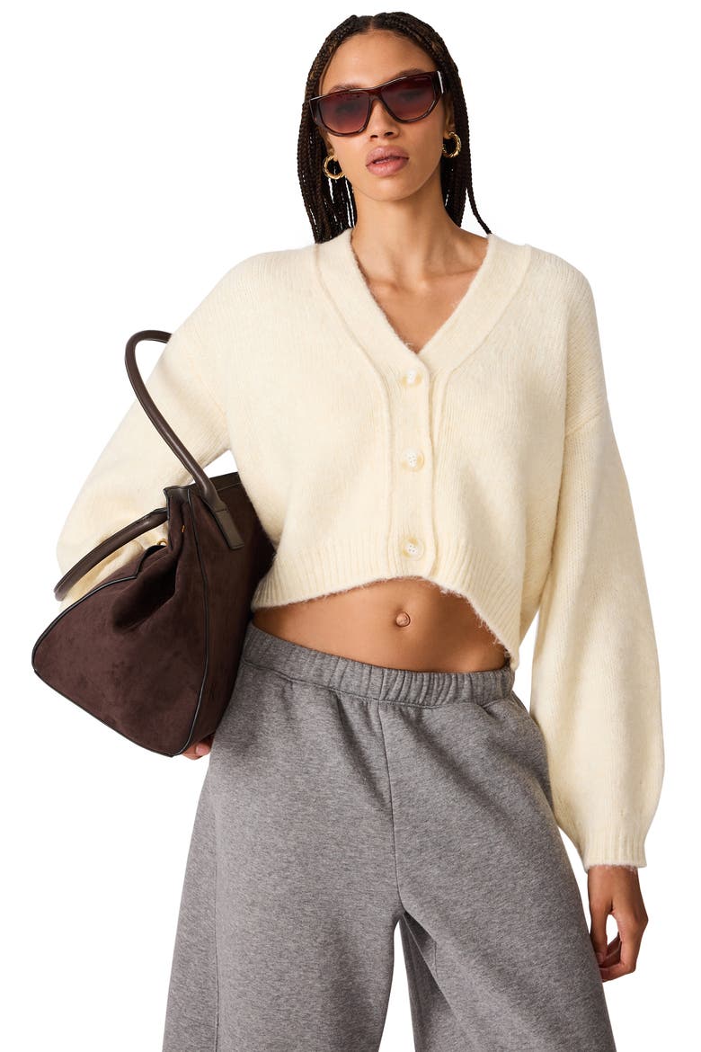 Mica Cropped Cardigan, Alternate, color, CREAM