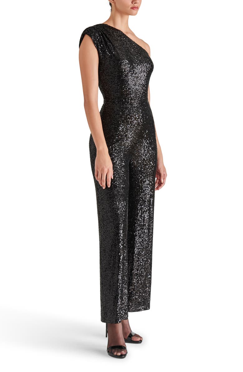 Steve Madden Sequin One-Shoulder Jumpsuit, Alternate, color,