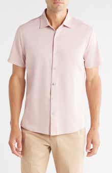 Glensea Short Sleeve Button-Up Knit Shirt