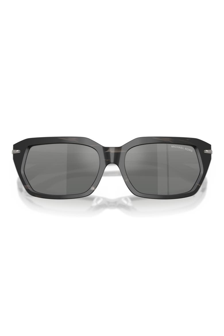 Lake Tahoe 54mm Mirrored Rectangular Sunglasses, Alternate, color, BLACK HORN / BLACK MIRROR