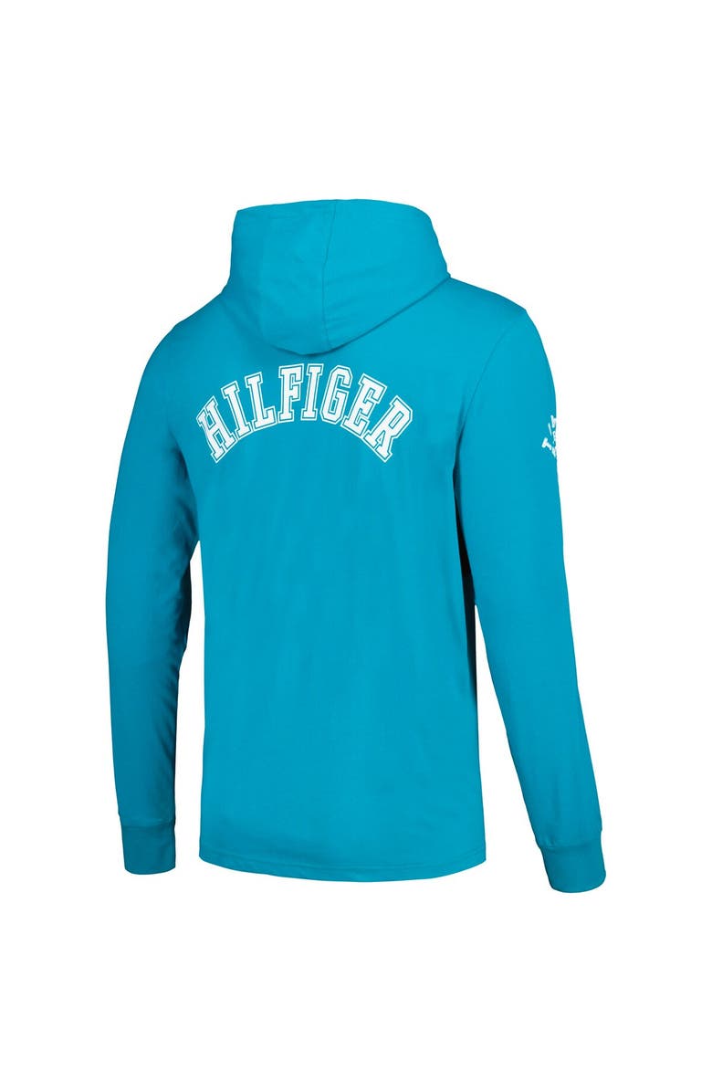 Tommy Hilfiger Men's Tommy Hilfiger Aqua Miami Dolphins Morgan Long Sleeve Hoodie T-Shirt, Alternate, color, Aqua