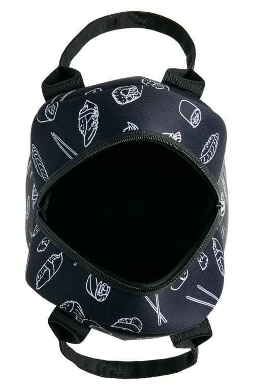 Mytagalongs Abstract Checkered Foodie Tote Bag In Black/white Sushi