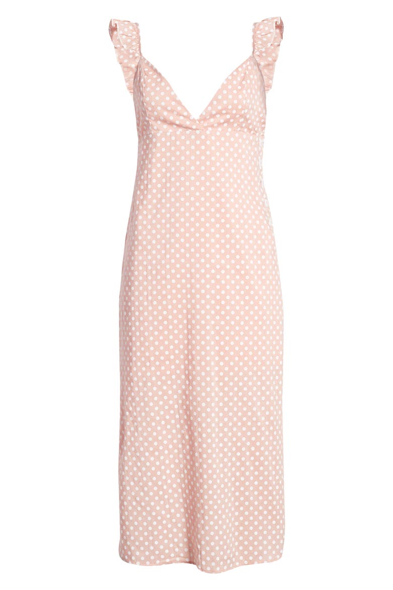 Polka Dot Slipdress, Main, color, PINK/ WHITE