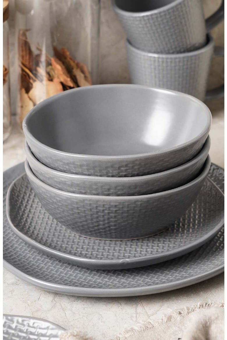 Abigael Stoneware 4-Piece Bowl Set, Alternate, color, Gray