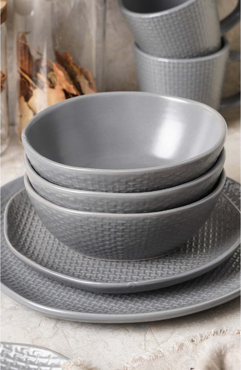Stone Lain Abigael Stoneware 4-Piece Bowl Set, Alternate, color, Gray