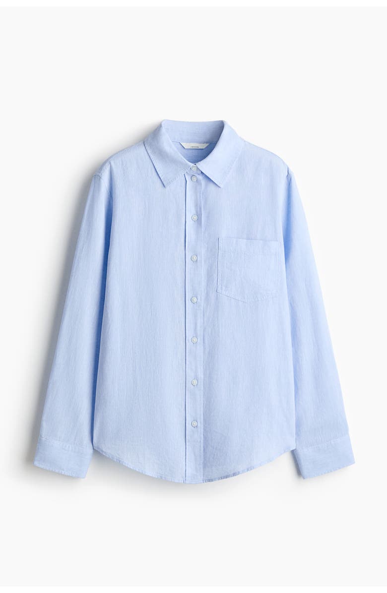 H&M Linen-blend Shirt, Main, color, Light Blue