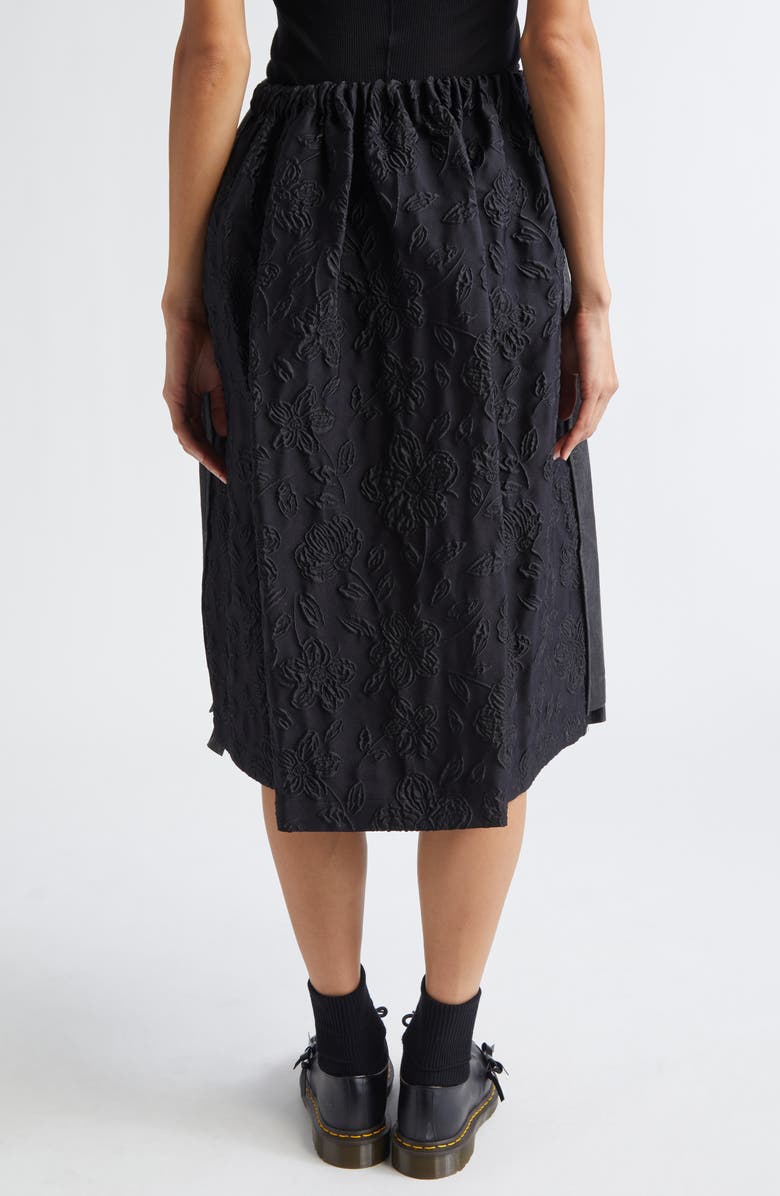 Tao Comme des Garçons Mixed Media Midi Skirt, Alternate, color, Black