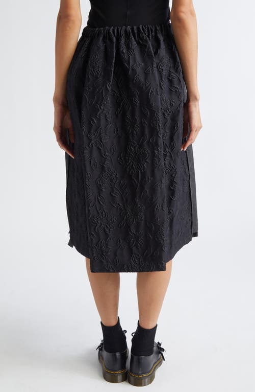 Tao Comme Des Garçons Mixed Media Midi Skirt In Black