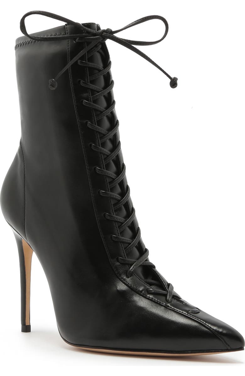 Schutz Tennie Pointed Toe Lace-Up Boot, Main, color,