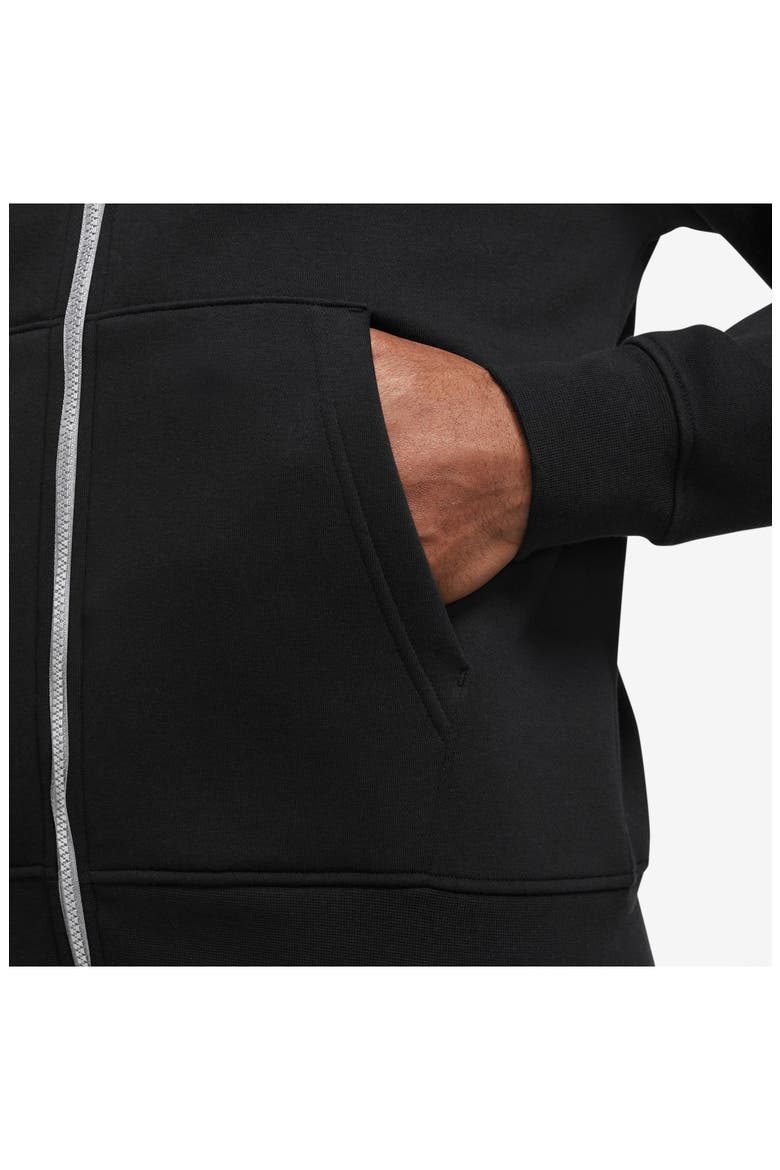 Essentials Zip Fleece Hoodie, Alternate, color, BLACK/ WHITE