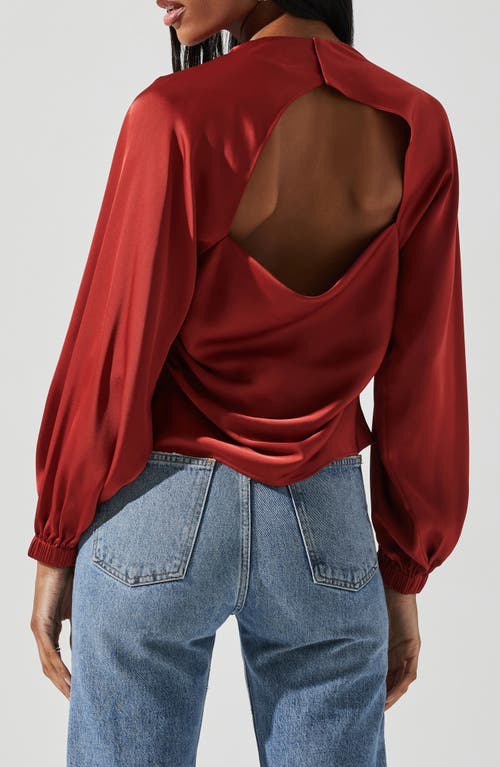 Astr The Label Veronica Open Back Matte Satin Top In Red