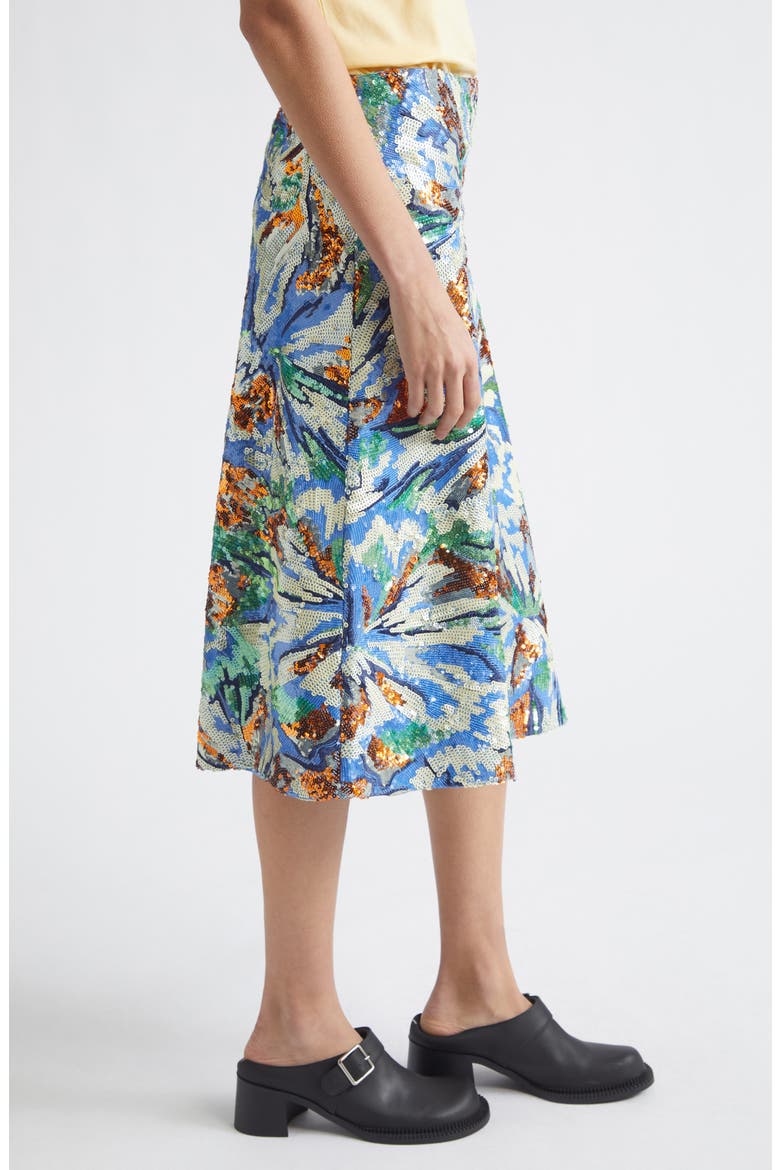 Sequin Embroidered Floral Skirt, Alternate, color, ABSTRACT FLOWERS BLUE/ OR