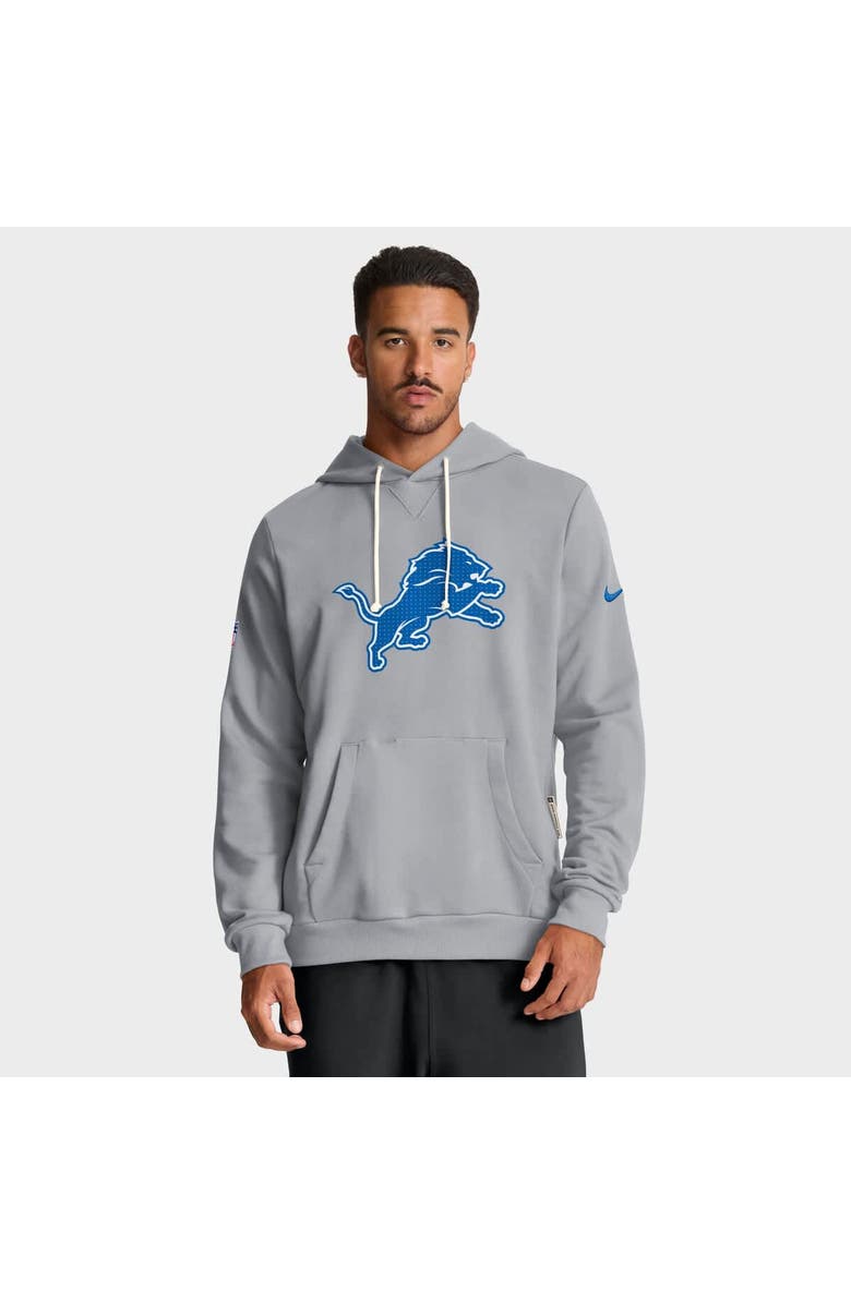 Nike Men's Nike Gray Detroit Lions Sideline Standard Issue Initial Home Dri-FIT Hoodie, Alternate, color, Gray