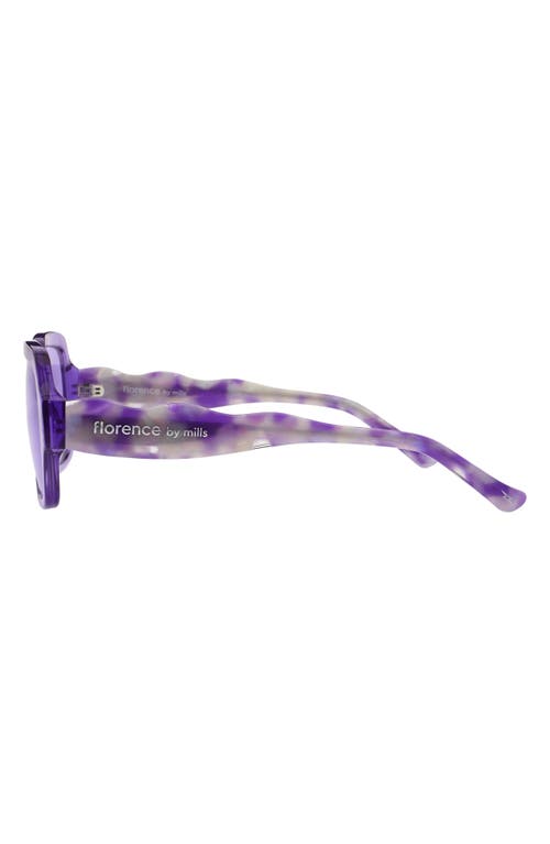 Florence By Mills 55mm Rectangular Sunglasses In Purple