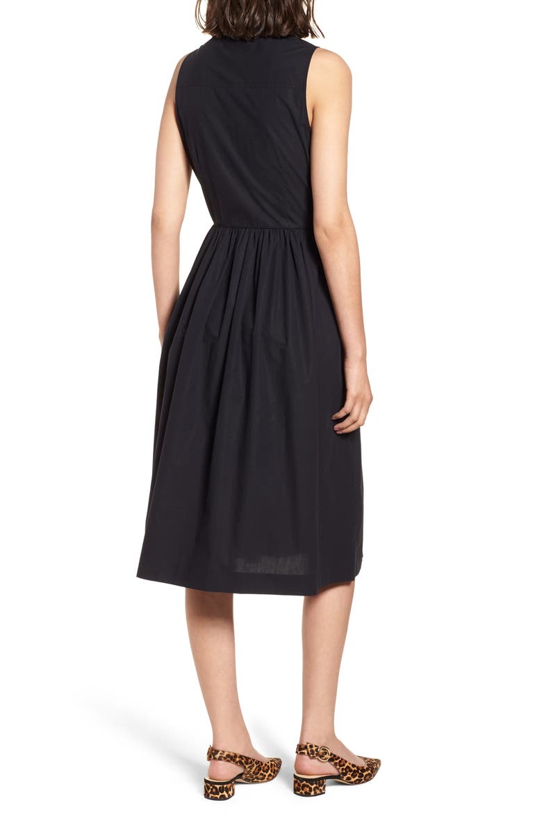 Atrium Midi Dress, Alternate, color, BLACK