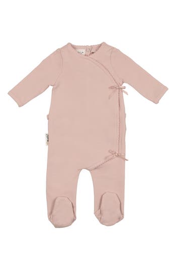 Maniere Manière Bow Wrap Footie In Pink