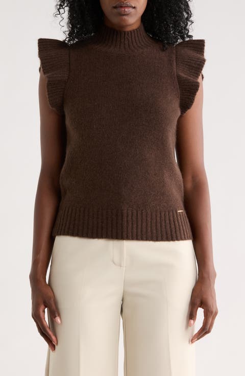 Ruffle Cap Sleeve Sweater