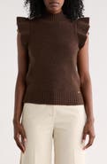 ELIE ELIE TAHARI Ruffle Cap Sleeve Sweater