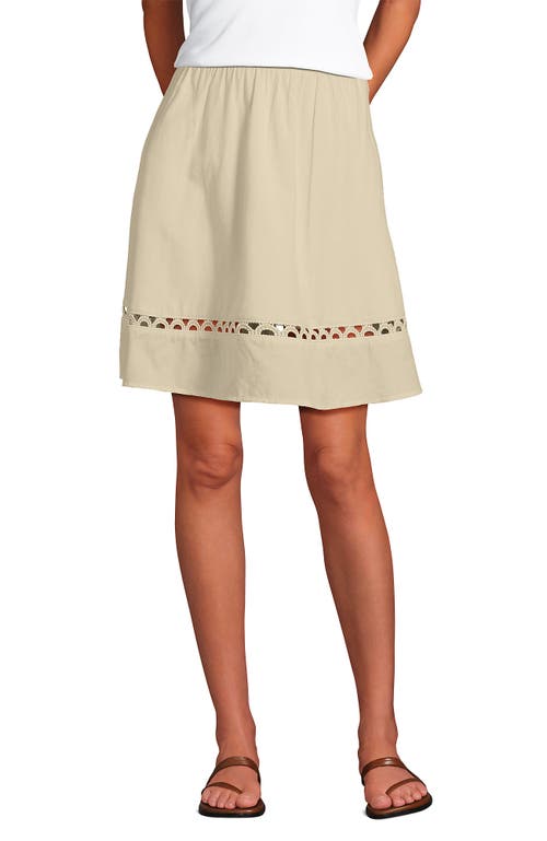 Lands' End Voile Ladder Trim Mini Skirt In Gray