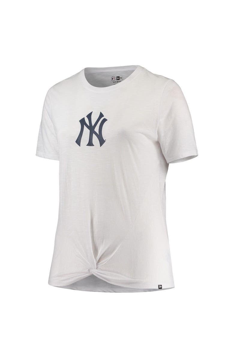 New Era Women's New Era White New York Yankees Plus Size 2-Hit Front Knot T-Shirt, Alternate, color, White