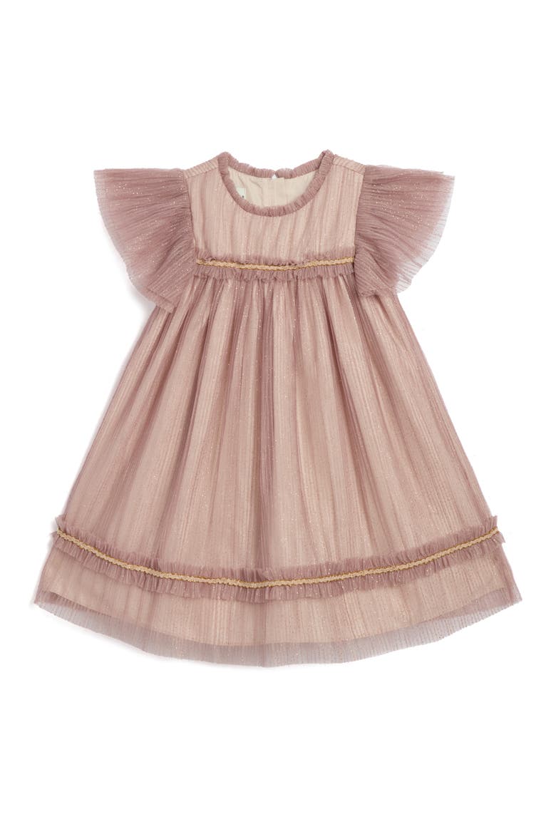 Kids' Remy Sparkle Mesh Party Dress, Main, color, MAUVE